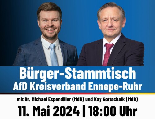 Europa neu denken: Stammtisch am mit Bundesvorstand Kay Gottschalk (MdB) und Dr. Michael Espendiller (MdB) in Schwelm